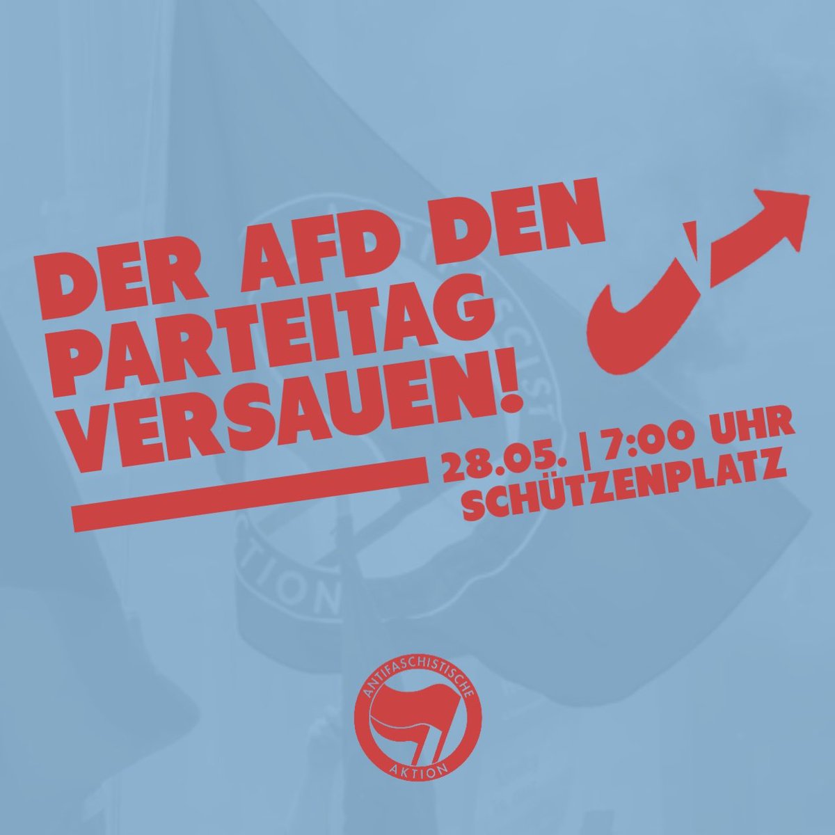 Kommt morgen nach #Hannover. Die AfD veranstaltet ihren Landesparteitag - im Zelt auf dem Schützenplatz.
📢 Sagt es weiter!
🚩 Beteiligt euch am Protest!
✊ Gemeinsam versauen wir der AfD ihre Veranstaltung!
#Antifa #NoAfD #Niedersachsen