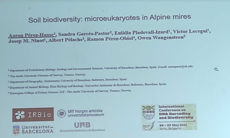 MBMGjournal's tweet photo. #ICDBB2022 continues with Aaron Pérez-Haase (@UniBarcelona) &amp; a talk about #microeukaryotes inhabiting the Alpine mires. In their study, they sampled 32 mire systems &amp; measured the main #environmental gradients &amp; the #vegetation. https://t.co/Kg6XLXBH29