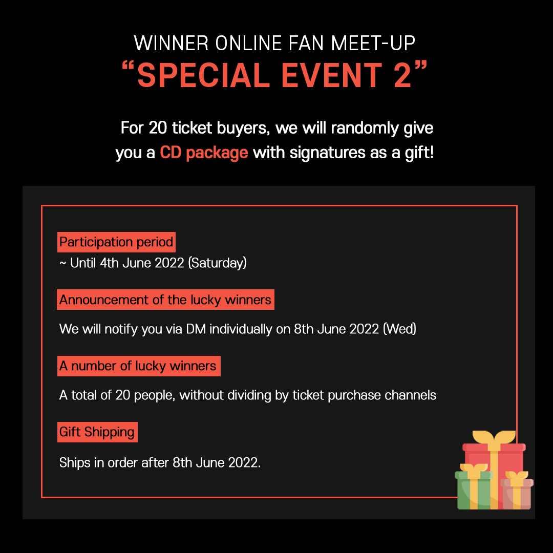bbangyatv's tweet photo. WINNER Online Fan Meet-up [ We’ll Be Back ] 티켓 예매하고 
위너 친필 사인 CD 패키지와 포스터를 선물 받으세요!

#WINNER #위너 #이너서클
#강김송이 #박인서
#WINNEROnlineFanMeetup #20220604_8PM https://t.co/nqFmGJasLO