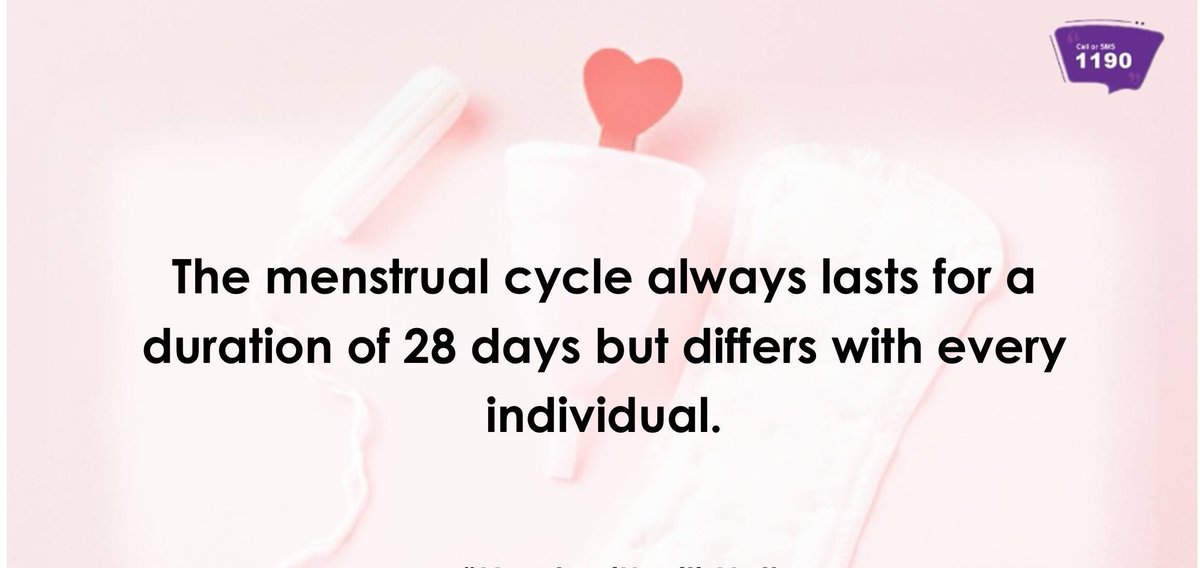NaomeGweth's tweet photo. Having a different menstrual cycle from others shouldn't worry you it varies from one individual to the other
#MHDay2022
#WeAreCommited
#EndPeriodStigma
#EndPeriodPoverty
#MenstrualMatters
#BongaNaone2one https://t.co/aE7KkIdzOY