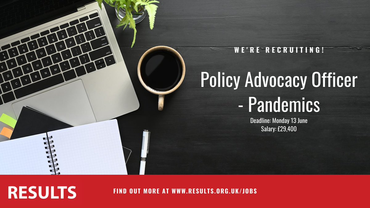 🚨New #jobopportunity!

Do you want to help make #globalhealth more equitable?

Are you looking to develop your  policy expertise and advocacy experience?

Then our Policy Advocacy Officer for Pandemics role may be for you. 

Find out more and apply here: results.org.uk/jobs/policy-ad…