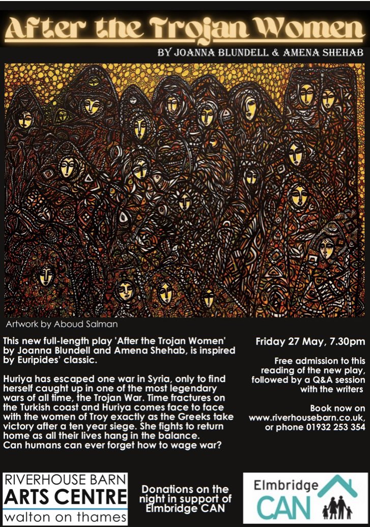 Looking forward to performing in the rehearsed reading of ‘After the Trojan Women’ <a href="/Riverhousebarn/">Riverhouse</a> this evening! Do come down if you’re available to hear some super new writing!