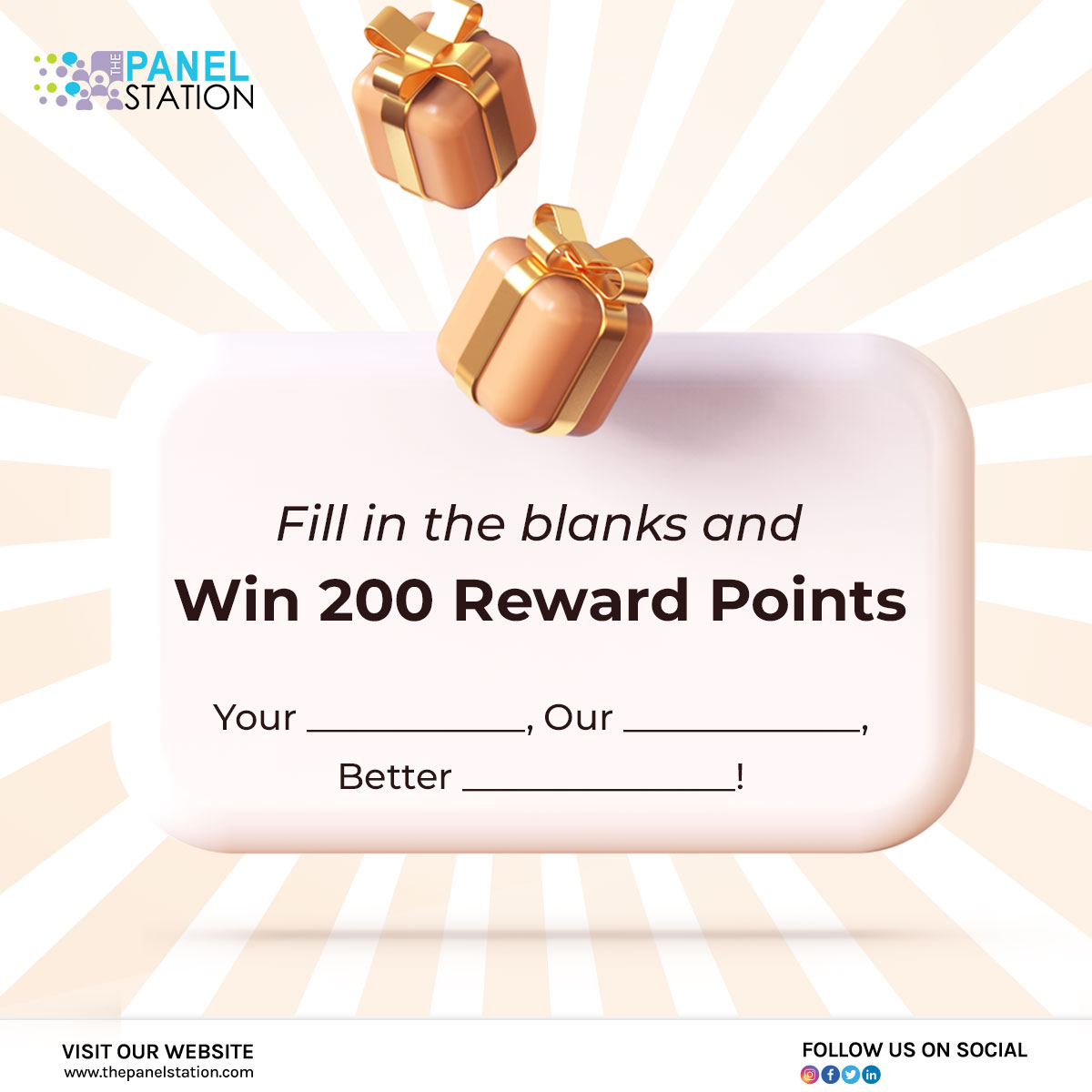 You need not #earn #reward points just from taking surveys. We've dished out the silver platter for 200 reward points for you. 
Hint: Visit our website 🤫

Don't forget to retweet this post (It's mandatory, peeps) 
T&amp;C: Winners will be randomly selected.

#TPS #ContestAlert #win