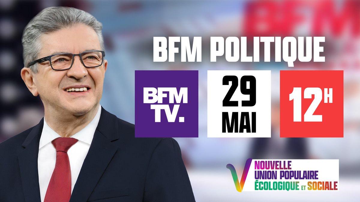 🔴 Ce dimanche 29 mai, rendez-vous à 12h sur #BFMTV pour l'émission #BFMPolitique.