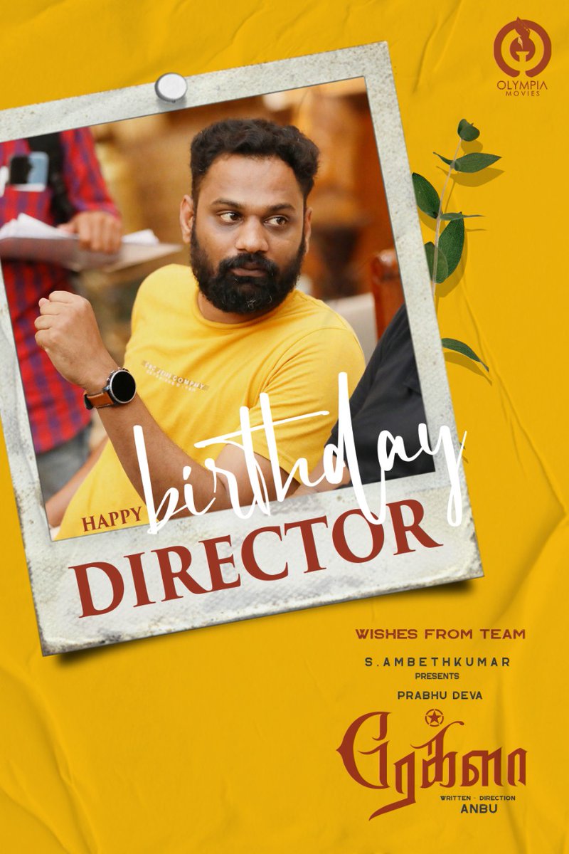 Team #Rekla wishing Director @IAmAnbu5 a very Happy birthday! 🎉 #HappyBirthdayAnbu @PDdancing @ambethkumarmla @OlympiaMovies @vanibhojanoffl @GhibranOfficial #RoboShankar @APVMaran @karthikthilai