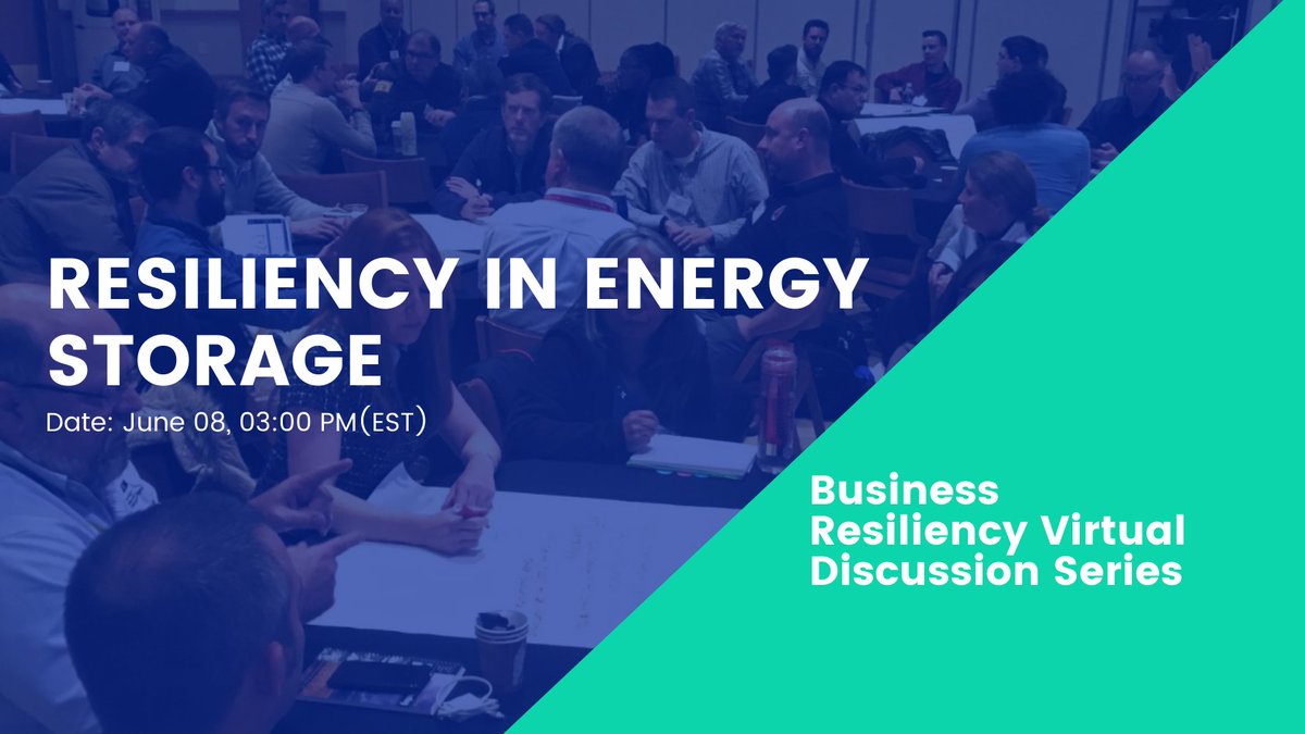 ahcusa's tweet image. [NEW] Resiliency in Energy Storage - Date: June, 08, 3:00 PM (EST)
Register: resilienceexch.org/registration-2

● Chris J. Rauscher
●  Jacqueline DeRosa
● Jason Burwen
● Rebecca O’Neil

Learn about the current challenges facing energy storage...