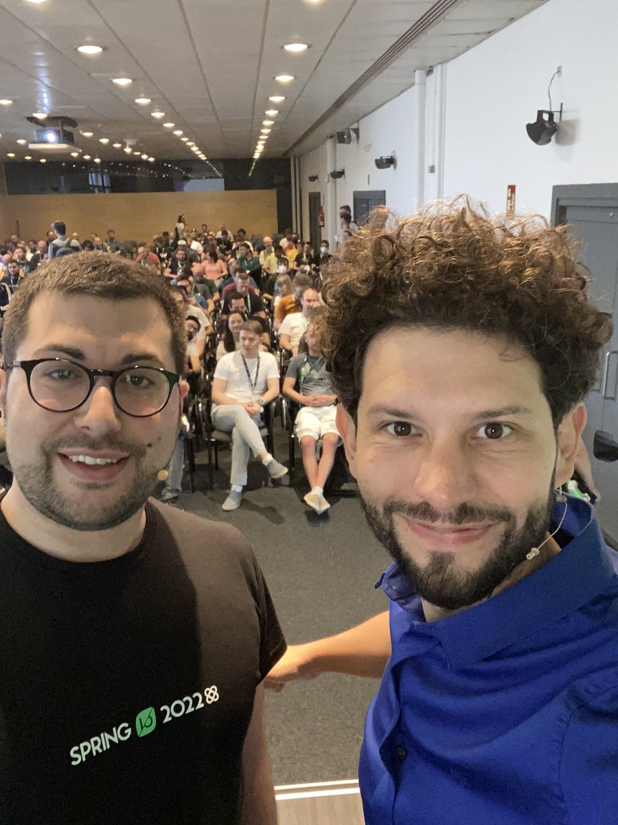 salaboy's tweet photo. Ready for @spring_io with @vitalethomas #bringbackthefunc #barcelona @KnativeProject @springcloud https://t.co/EkSfXZQ6PJ