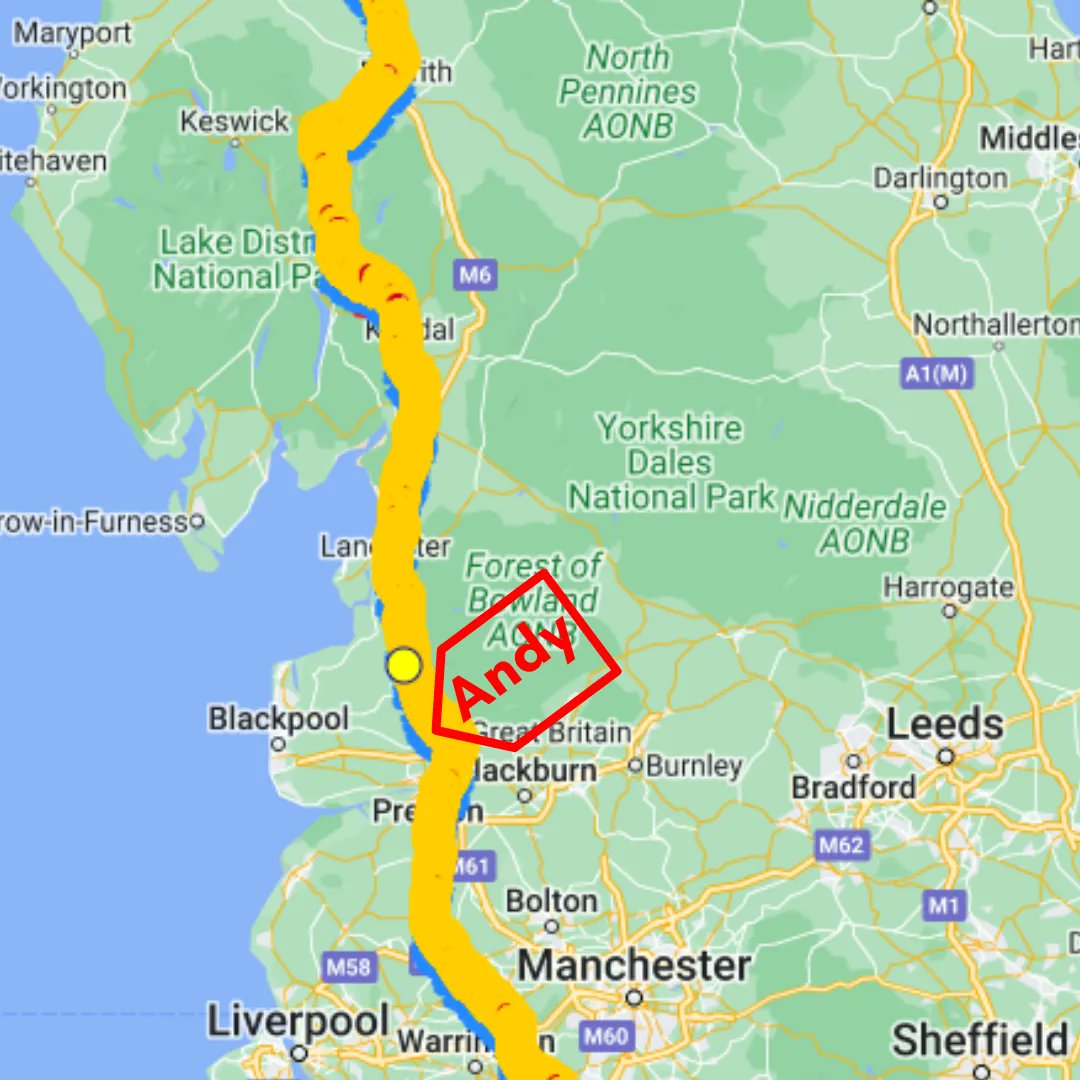 OSLweb's tweet image. Andy has made progress since our last #RunEndToEnd run update! 
He has now surpassed Liverpool, Manchester, Preston, and Blackpool and covered a total of 379.90 Miles! 
To mark running over 40% of the challenge, End to End have planted a tree in Andy’s name!