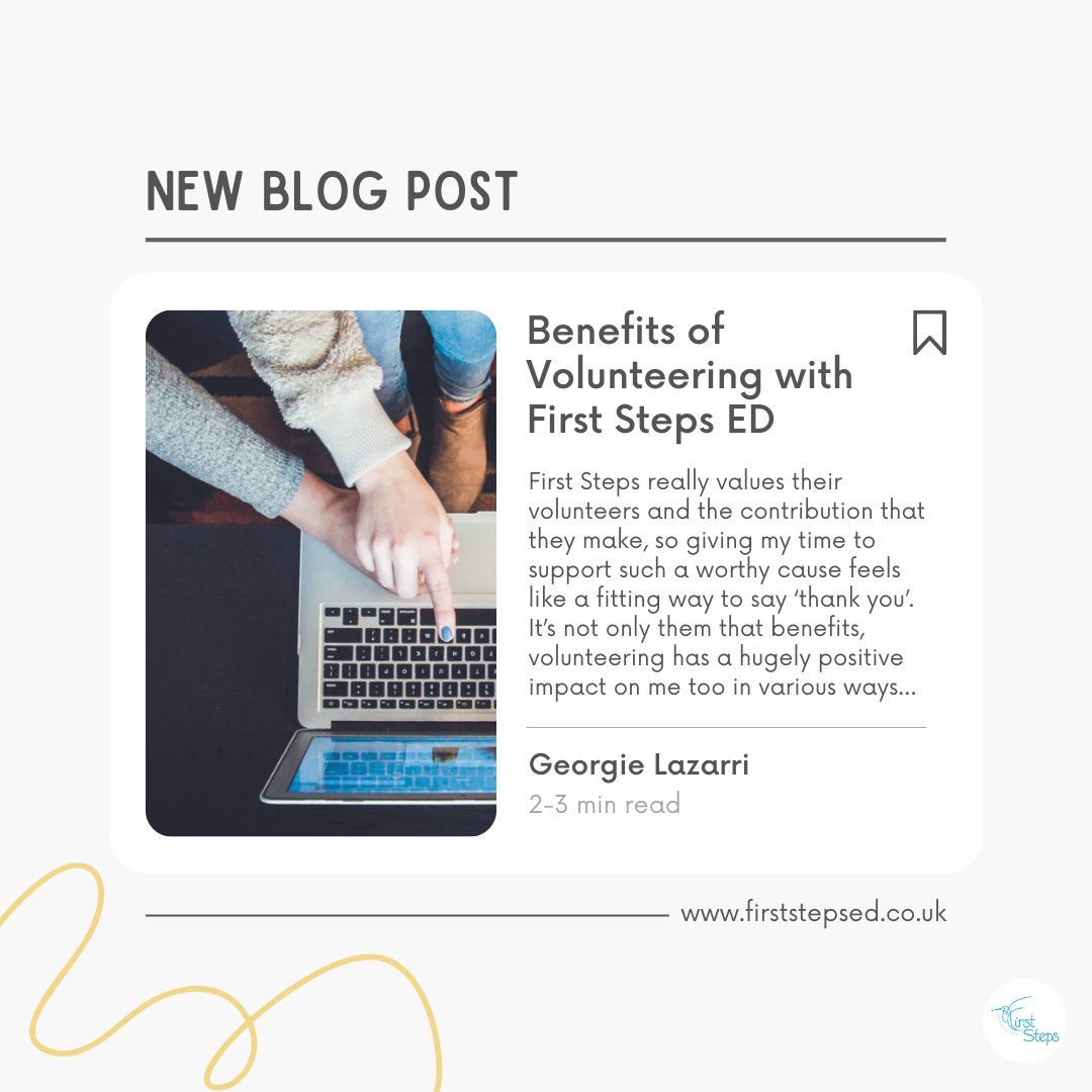 FirstStepsED's tweet photo. Without the support of our volunteers, First Steps ED would not be where we are today but it’s not just us who benefits... Check out Georgie's blog on our website to learn more ✨ https://t.co/v0okMPufPA
#VolunteerAppreciation #YourRecoveryMatters #EatingDisorders #EDAwareness https://t.co/I4ikXapN1l