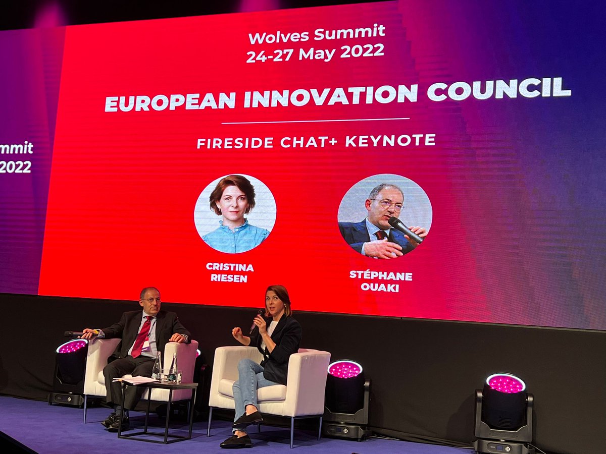 EUeic's tweet photo. Our plenary session at #WolvesSummit2022 🐺 with Head of EIC, @OUAKIS, and EIC Board Member, @cristinariesen!
The #EUeic is helping #startups and #SMEs bring their #innovations to the market 🚀
Learn more about our funding opportunities 👉 https://t.co/MAETmD8yDo https://t.co/nUoHzUaUGE