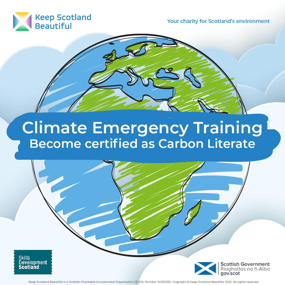 Free online #ClimateEmergencyTraining! 📢

The training aims to help people across Scotland get #CarbonLiterate and build
#SkillsforNetZero.

Training by @KSBScotland with support from @SkillsDevScot 

Book ➡️ bit.ly/3akrvlH

@Carbon_Literacy