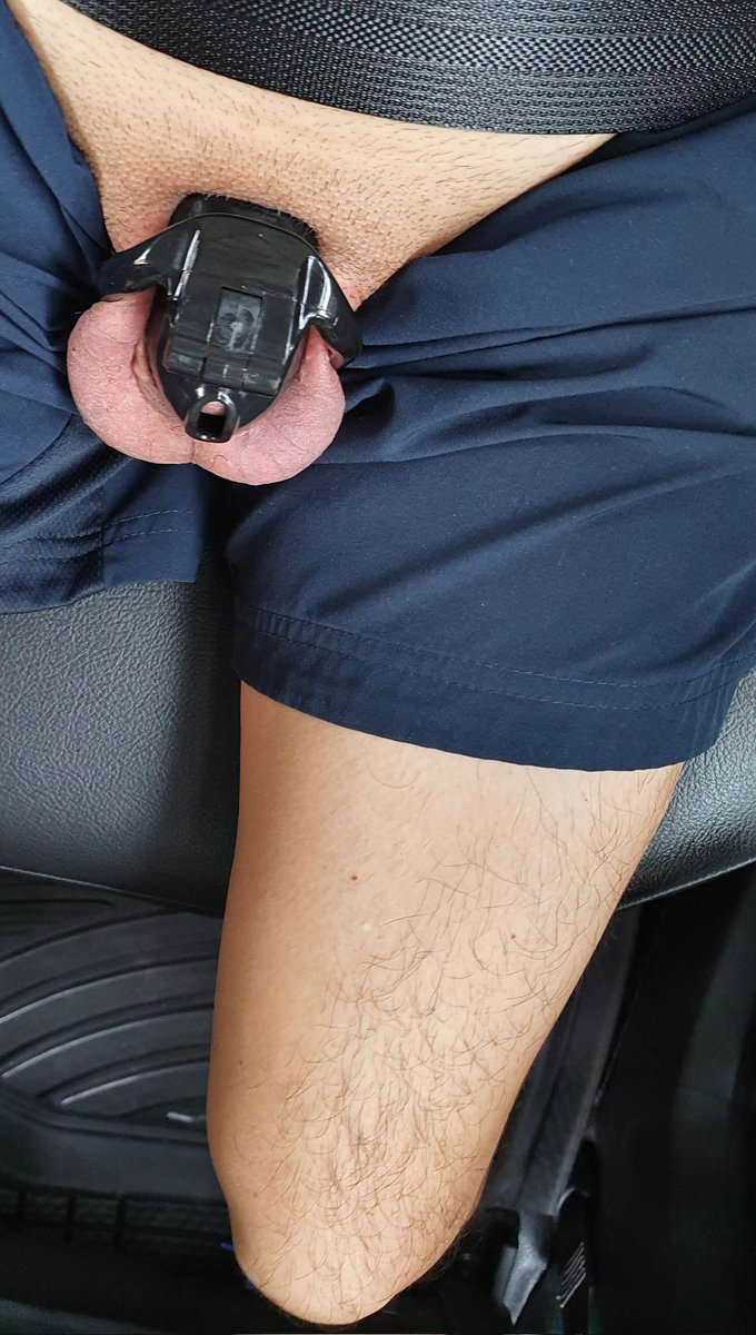 Sub4Command's tweet photo. Task: Put on a cock cage while in the taxi. (So hard to squeeze my hard thick tool into a nub) :x #lockedsub #chastitytraining #chastitychallenge https://t.co/f5cdHM6l4D