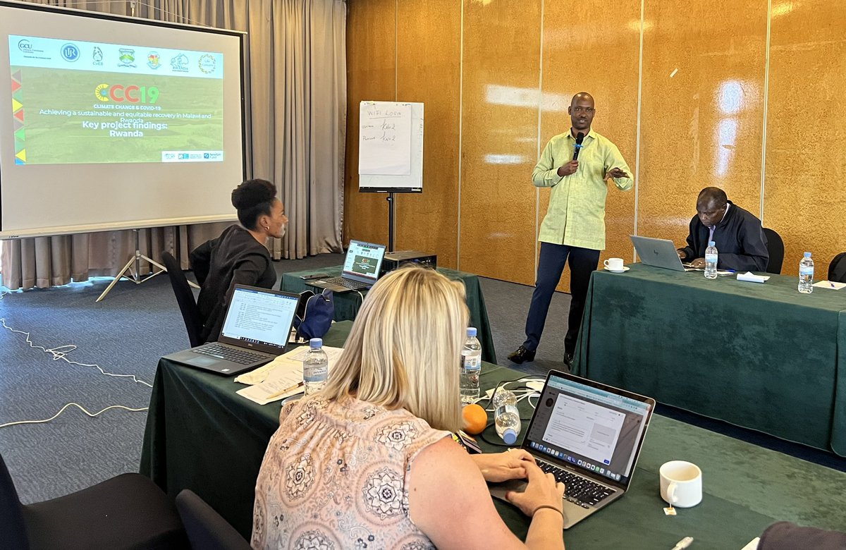 #CCC19 project wrkshop presenting results, how people perceived experiences of Covid19 &amp; clim chge <a href="/CoEBrwanda/">Center of Excellence in Biodiversity & NRM</a> <a href="/Uni_Rwanda/">University of Rwanda</a> Need for savings, long term planning for uncertainty, pub education. <a href="/UKRI_News/">UK Research and Innovation</a> <a href="/AlfredBizoza/">Prof. Alfred R. Bizoza</a> <a href="/LaineMunir/">Laine Munir</a>