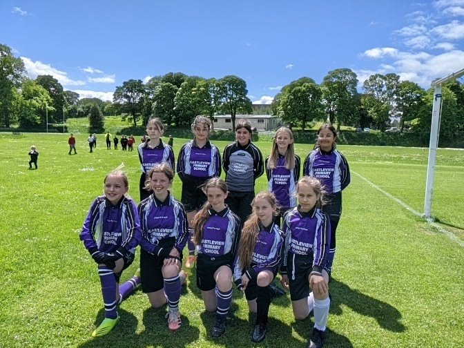 Lovely afternoon for a football tournament, Castleview Girls first!
