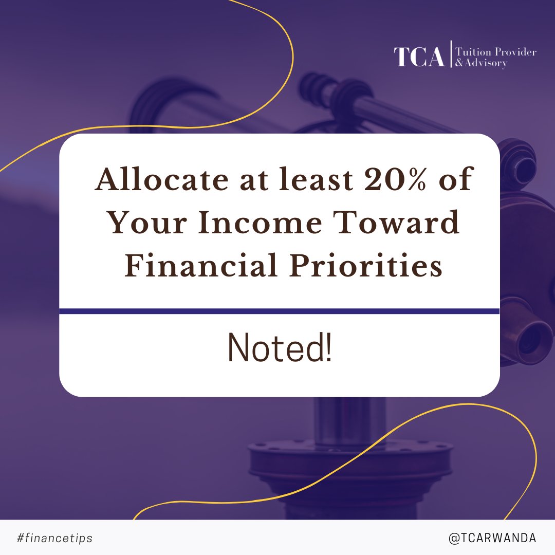 By priorities, we mean building up emergency savings, paying off debt, and padding your retirement nest egg.

#tcarwanda  #financetip