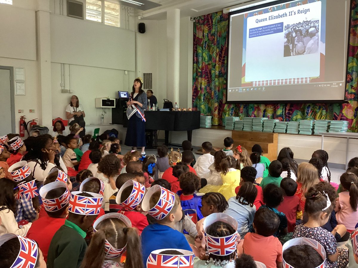 We had our first whole school assembly today since World book day in 2020! We are all looking forward to our  Jubilee party this afternoon! #JubileeCelebration