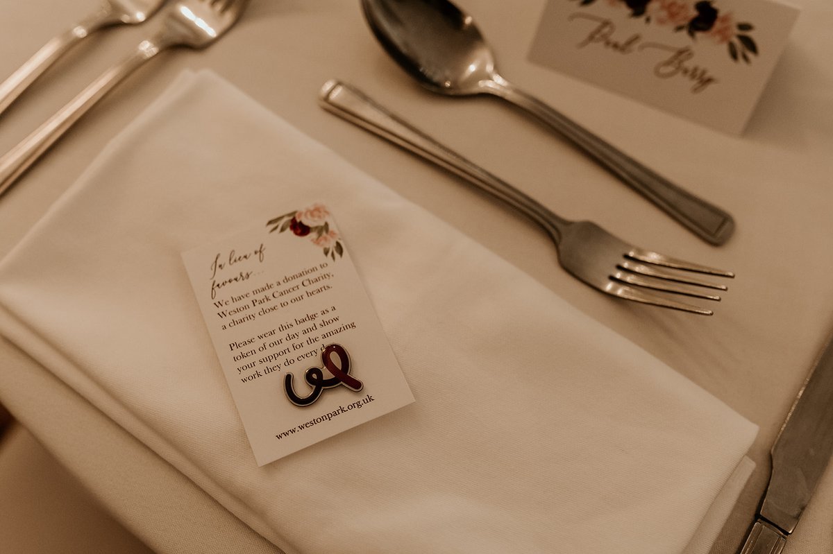 WPCancerCharity's tweet photo. "Weston Park means a lot to both our families. It meant even more to support this as part of our wedding."

Did you know that you could support us at your wedding? You could start a fundraiser or purchase wedding favours for guests to wear. Call 0114 553 3330 for more info 💜 https://t.co/4hHhESQcyv