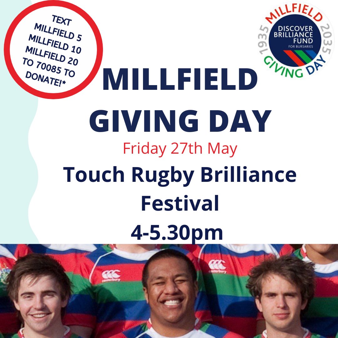 5 hours to go until our Brilliance Touch Rugby Festival starts 
#millfieldgivingday #brilliancetouchfestival