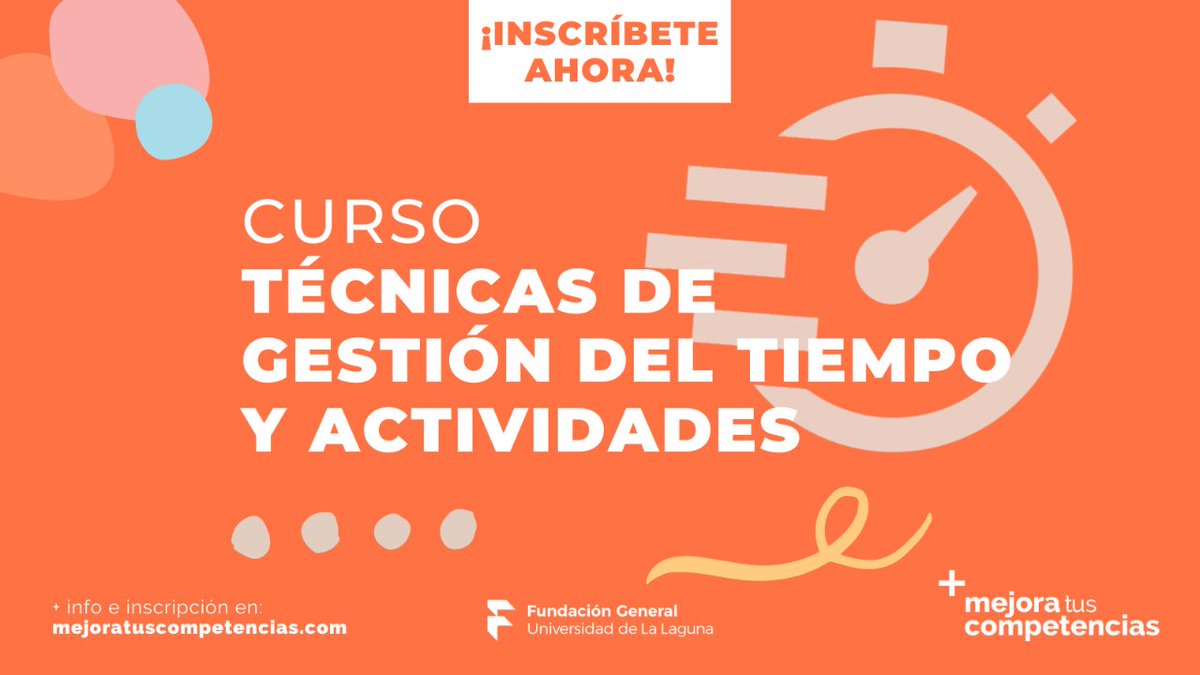 mtcompetencias's tweet photo. ¡Noticias! Hemos aplazado nuestro Curso Técnicas para la Optimización del Tiempo y Actividades, comenzamos el 2 de junio. ¡Inscríbete ahora!

💻 100% online
🗓 02/06 - 16/06 

➕ Inscripción: https://t.co/kxAQiEclcW
➕ Información: https://t.co/TxWbocX4Kc https://t.co/wxQtWck7yF