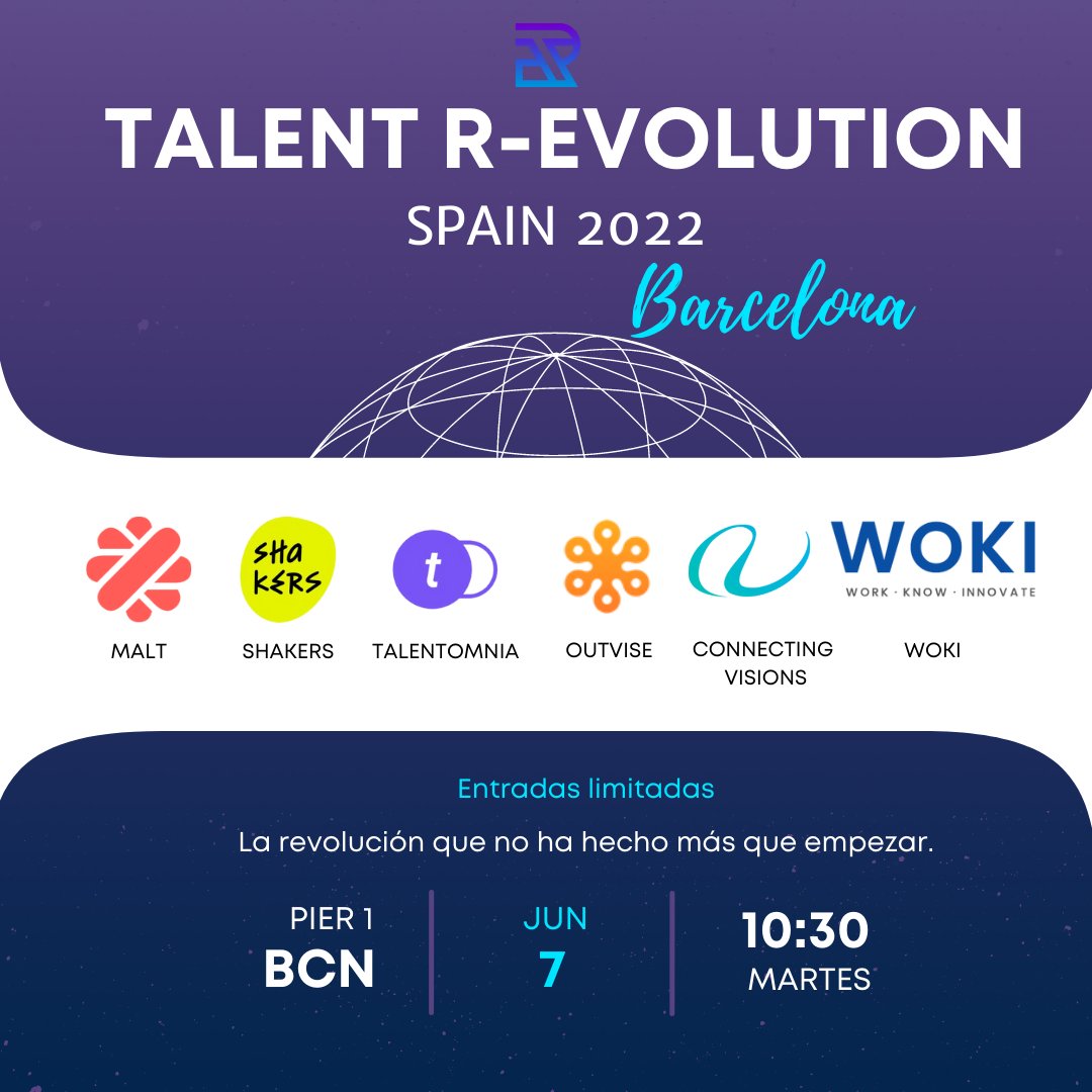 TICnegociosVLC's tweet photo. 🔥 ¡Ya está aquí el Talent R-Evolution Spain 2022! 🔥
Un evento organizado por #Talentomnia que pone sobre la mesa el futuro de trabajo en el entorno de #TransformaciónDigital
🗓 7 Junio 2022 | 10:30h – 15:00h
📍 Barcelona
📌 Reserva tu plaza
➡️ https://t.co/maXYLoyduo ⬅️ https://t.co/xgXfsCEc4J