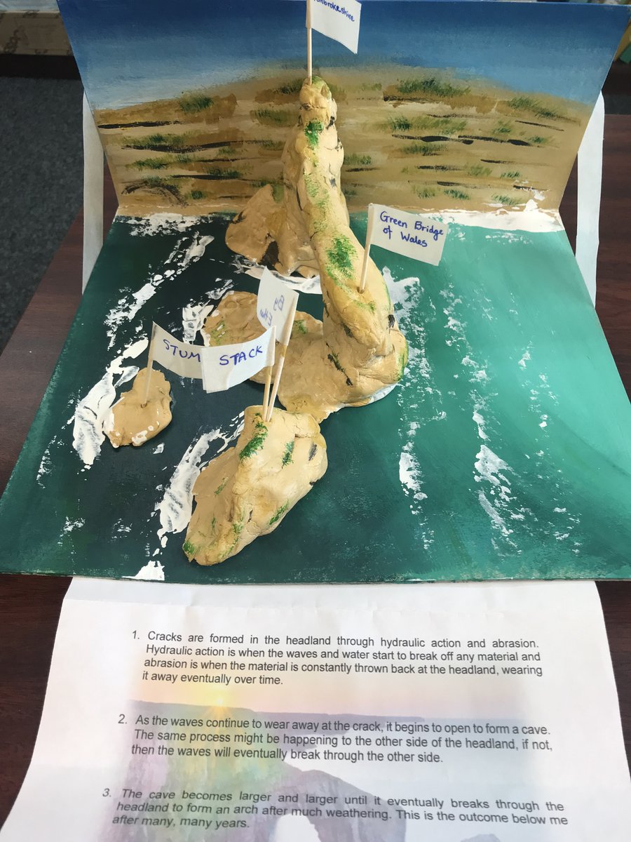 SJC_Geography's tweet photo. Some fantastic models explaining the formation of Welsh coastal landforms from #SJCR12 #SJCExcellence https://t.co/VvrHx3552y