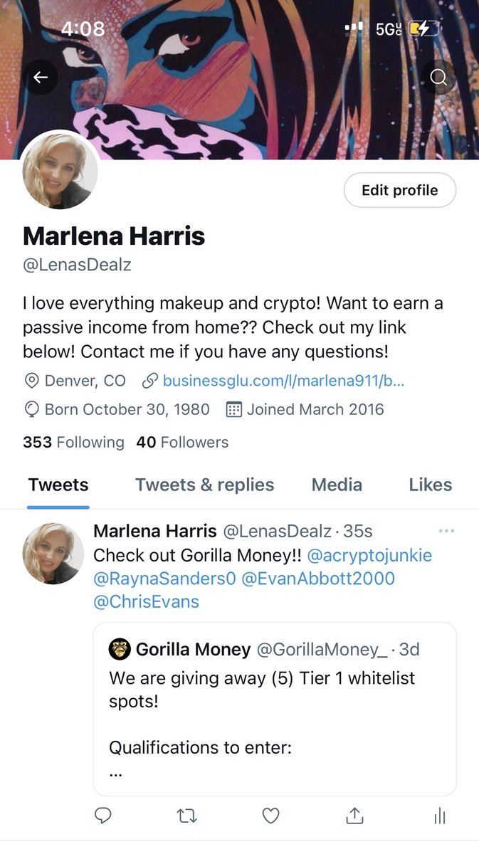 LenasDealz's tweet photo. @GorillaMoney_ Done! Thank you! 🙏🙏🙏🙏😃😜 https://t.co/Anyys51L95