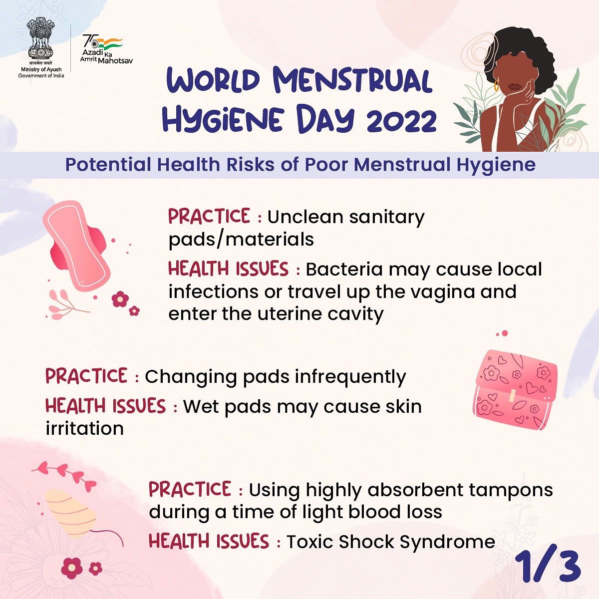 moayush's tweet photo. As we celebrate #WorldMenstrualHygieneDay tomorrow, it is crucial to understand the importance of menstrual hygiene to avoid any potential health risks. 

NIN, Pune under the aegis of MoA has issued general guidelines on menstrual hygiene for a safer &amp; healthier lifestyle. https://t.co/iyLQz5lZOt