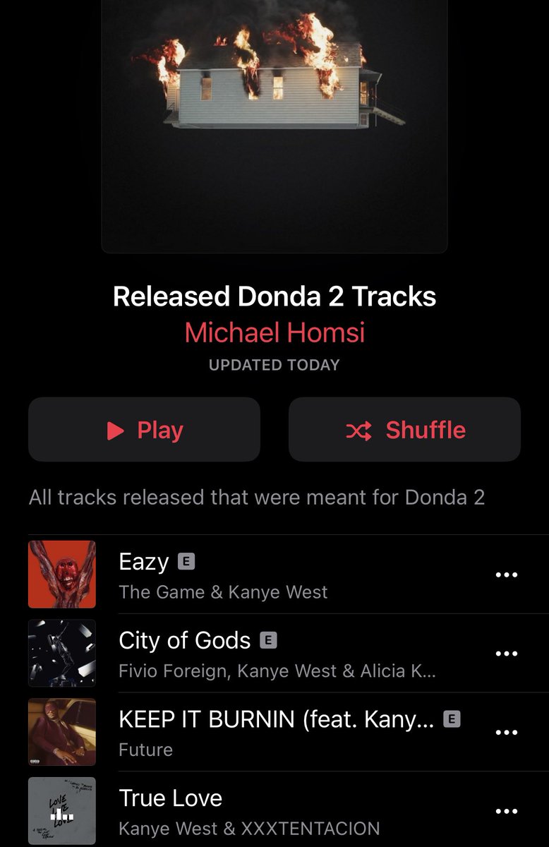 Hey atleast we have 4 #Donda2 tracks officially released 🤷🏻‍♂️