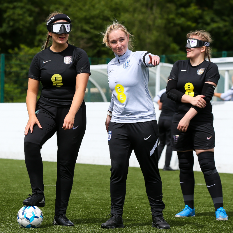 Lionesses's tweet photo. Welcoming the England Women's blind team! 👋

The newly-formed development squad held their first official training camp at St. George’s Park last weekend: