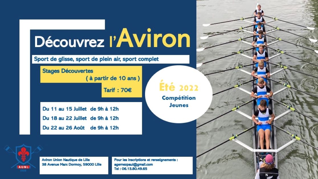 AvironLille's tweet photo. Stages d'été au club !
Inscription ouvertes 😉

#avironlille #aviron #lille #rowing https://t.co/FIo1lMwT9z