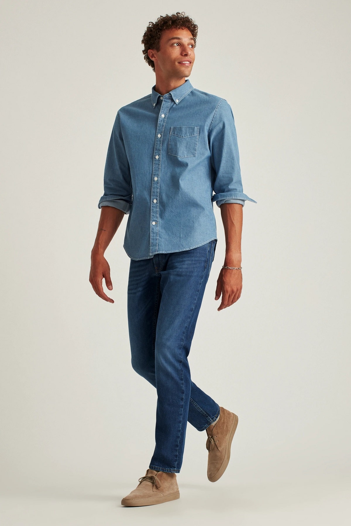 Classic Blue Denim Shirt | Luca Faloni | Blue denim shirt, Denim shirt, Denim  shirt men