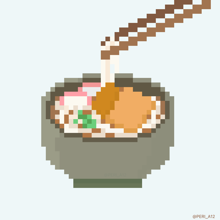 きつねうどん」 #pixelart #ドット絵 #PeriArt_Purin
