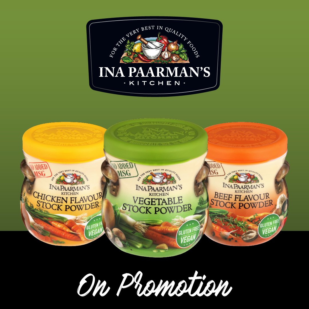 inapaarman's tweet image. Our Stock Powders are on promotion at selected Checkers Stores in Gauteng
Buy your favourite Stock Powder for R34.99
Promotion is valid until 12 June 2022
#retailpromotion #inapaarmanskitchen #buyandsave