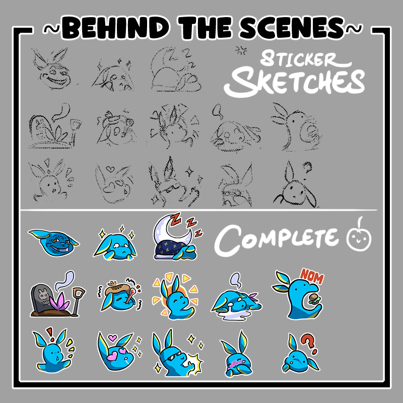 BTS: Here are some of the first sketches of Jorunna stickers that Lunarians absolutely adore and have been spamming in chat ever since 😍. Personally, my favourite is the troll face Jorunna 😆. Can you tell which one it is? 
#NFTs #NFTcommunity #GameFi #P2E #Polygon #Lunari #NFT