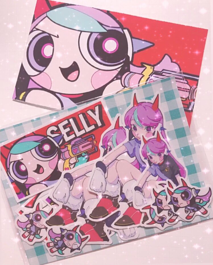 ikeさんのSellyシール届いた!👼
めちゃ欲しかったのでほんとにうれしい実物まじでかわいい
オリキャラちゃんも描いてくれました( ;  ; )♡ 