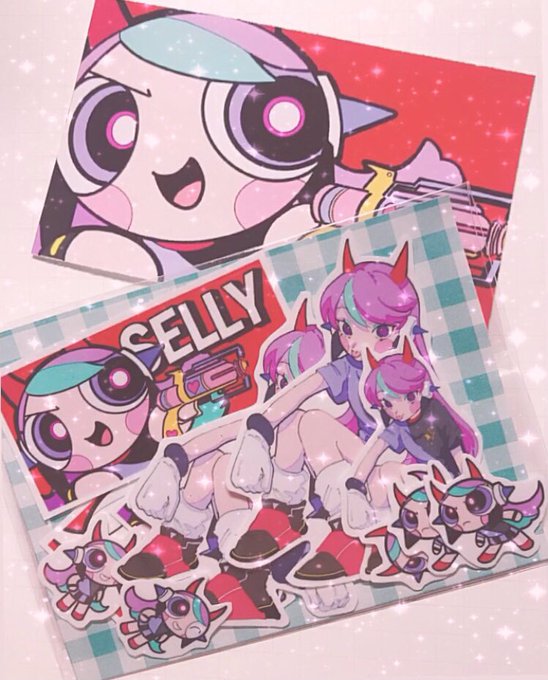 ikeさんのSellyシール届いた!👼
めちゃ欲しかったのでほんとにうれしい実物まじでかわいい
オリキャラちゃんも描いてくれました( ;  ; )♡ 