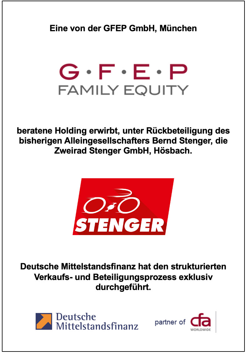 DMFin_'s tweet photo. Deutsche Mittelstandsfinanz berät Zweirad Stenger GmbH bei der Erweiterung des Gesellschafterkreises

https://t.co/Jylg3ntlT9 https://t.co/jHEw4QhINE