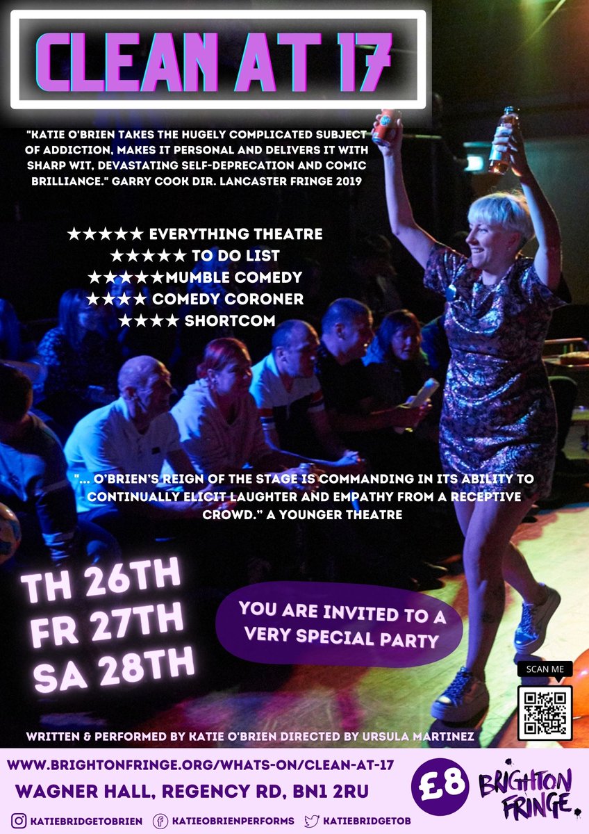 'Clean At 17' is back tonight for all those who want to go on a live roller coaster <a href="/8pm/">8pm</a> The louder you scream the faster the ride! <a href="/WagnerBrighton/">Wagner Hall Brighton</a> #soberlife #addiction #soberbrighton #fridaynightbrighton #fringeshow #curiouslyfringe #liveshow