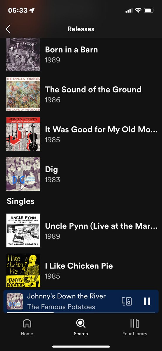 Brilliant to see the back catalog of recordings from <a href="/TheFamousPots/">Famous Potatoes</a> now streaming on <a href="/Spotify/">Spotify</a> and everywhere else. Fabulous foot-tapping fun! pic.x.com/ZVV3tSw87u