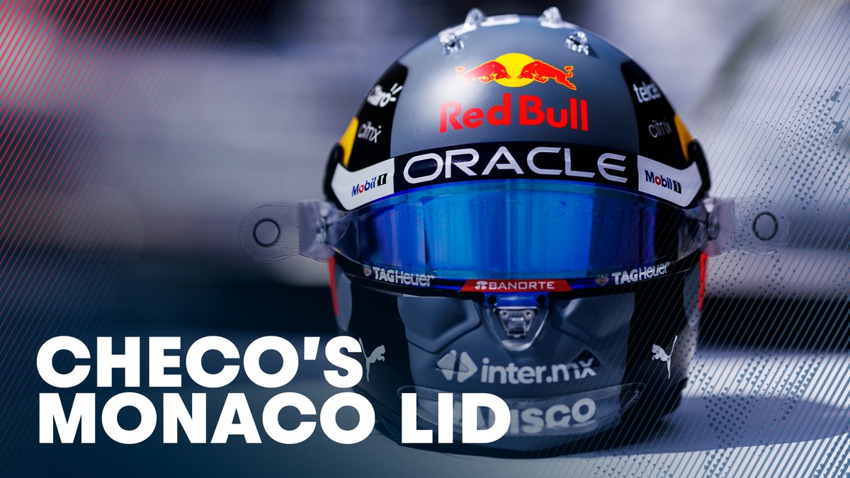 Here's Checo with details of his Monaco lid design #F1 #MonacoGP 