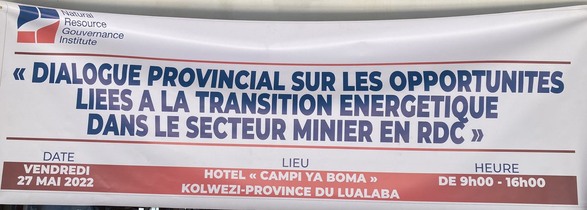 « Il y a nécessité de muter vers des sources d’#énergies moins polluantes en s’appuyant sur la mise en valeur du #cobalt de la #RDC » dixit Mme la #Gouverneure du #Lualaba à #Kolwezi. 
<a href="/NRGInstitute/">Natural Resource Governance Institute</a> <a href="/vutsoro/">Roger Vutsoro</a> <a href="/demalasi/">Descartes Mponge</a>