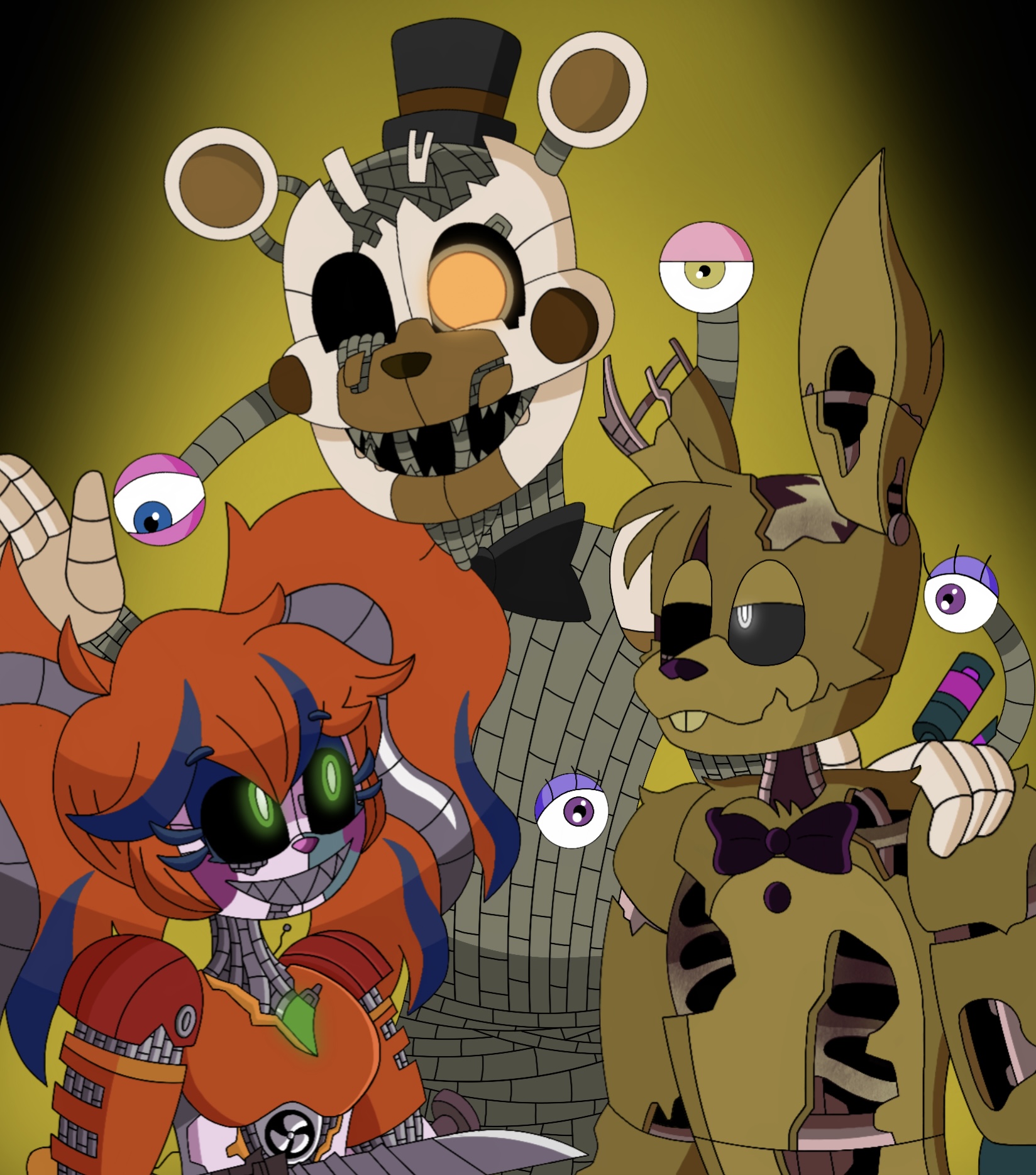 The Versions of the FNAF6 Animatronics for my AU. (Scrap Baby Render by    (everything else official or made by me.) : r/fivenightsatfreddys