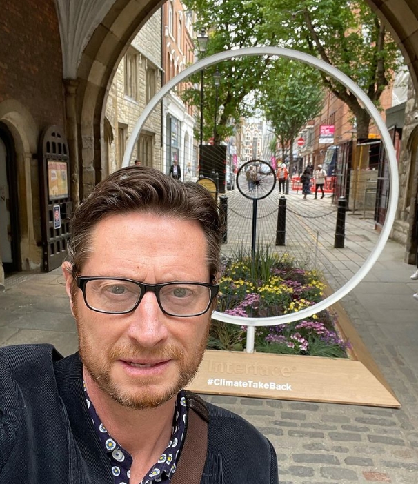 Artzu's tweet photo. A rewarding visit to #CDW2022 which has been encouraging from an environmental perspective including this installation from #interface who are cool and utterly committed to changing our planet for the better. #climatetakeback #theartwhisperer @Artzu @InterfaceInc https://t.co/19qGKHTcPe