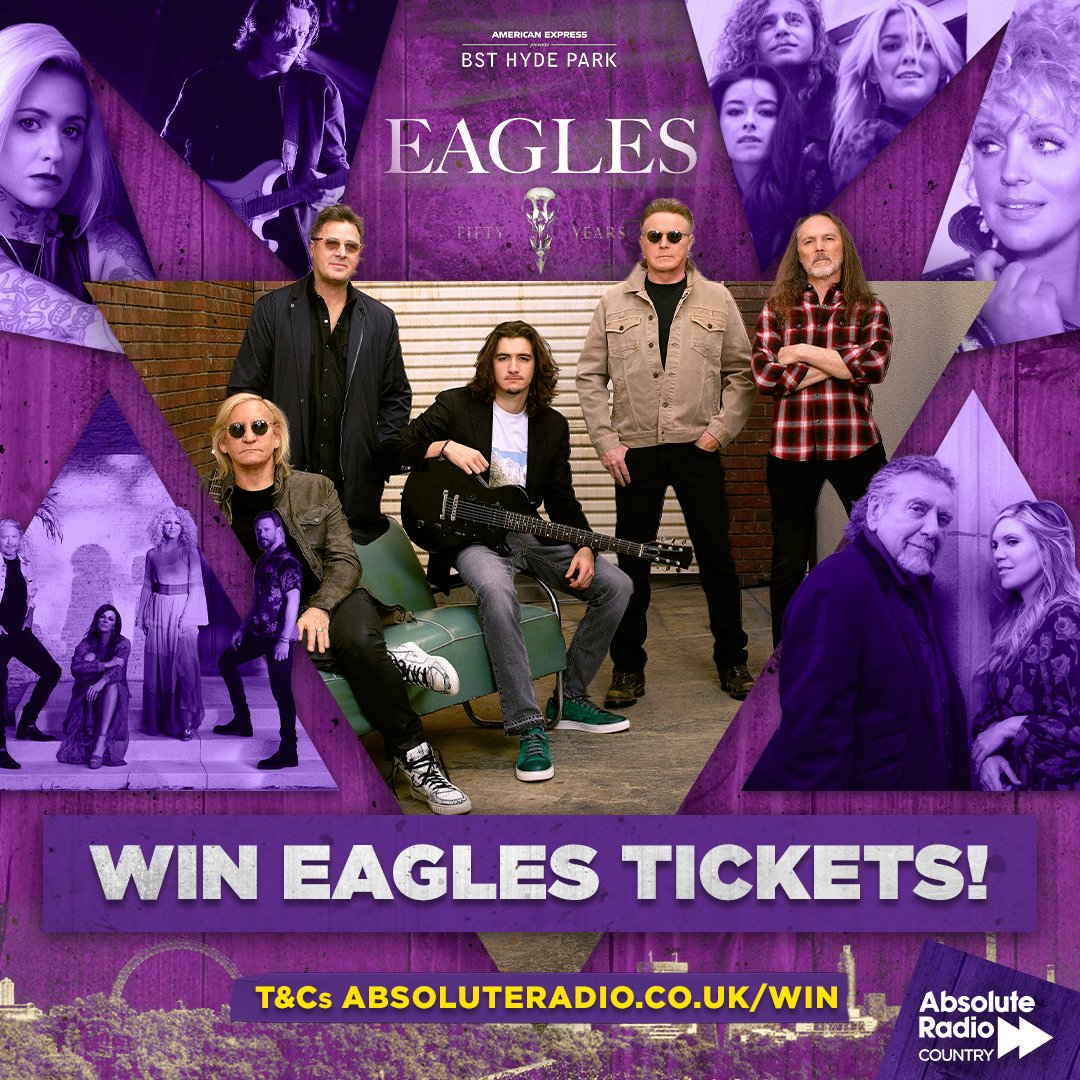 WIN a pair of tickets to see the Eagles at American Express presents <a href="/BSTHydePark/">BST Hyde Park</a> on 26 June. 🇬🇧🎸

1️⃣ Retweet this Tweet.

2️⃣ You must be following <a href="/ARCountry/">Absolute Radio Country</a> to win.
 
Entries close 03.06.22 at 12pm
T&amp;Cs - 👉 bit.ly/3PELGLk