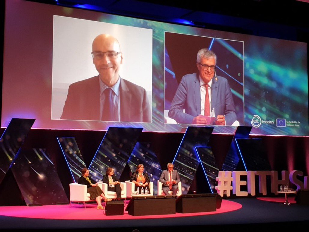 ArturOlesch's tweet photo. "It is increasingly about #technology-driven #healthcare and that should change into healthcare-driven technology" - a clever statement by Margrietha Vink from @ErasmusMC at the #EITHSummit https://t.co/Elp8SX7sR0