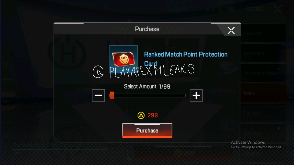 playapexmleaks's tweet image. ☠️ Rank Protection Cards ☠️
So I have Just found the Rank Protection Cards in game.
--&amp;gt; Ranked Match Rank Protection
--&amp;gt; Ranked Match Point Protection
#ApexLedgends #apexlegendsmobile #APEXmobile