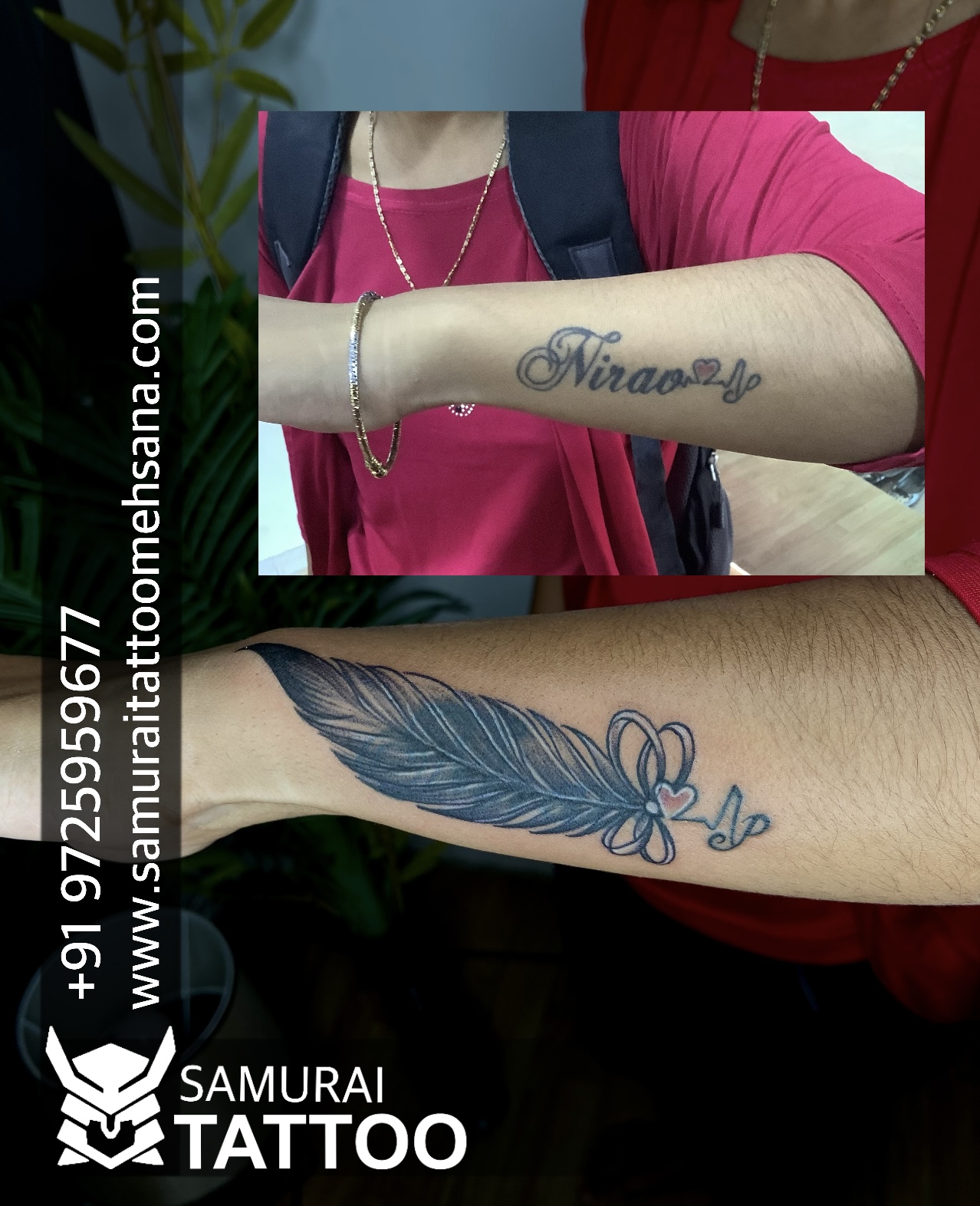 samurai tattoo mehsana on X: "Feather tattoo design