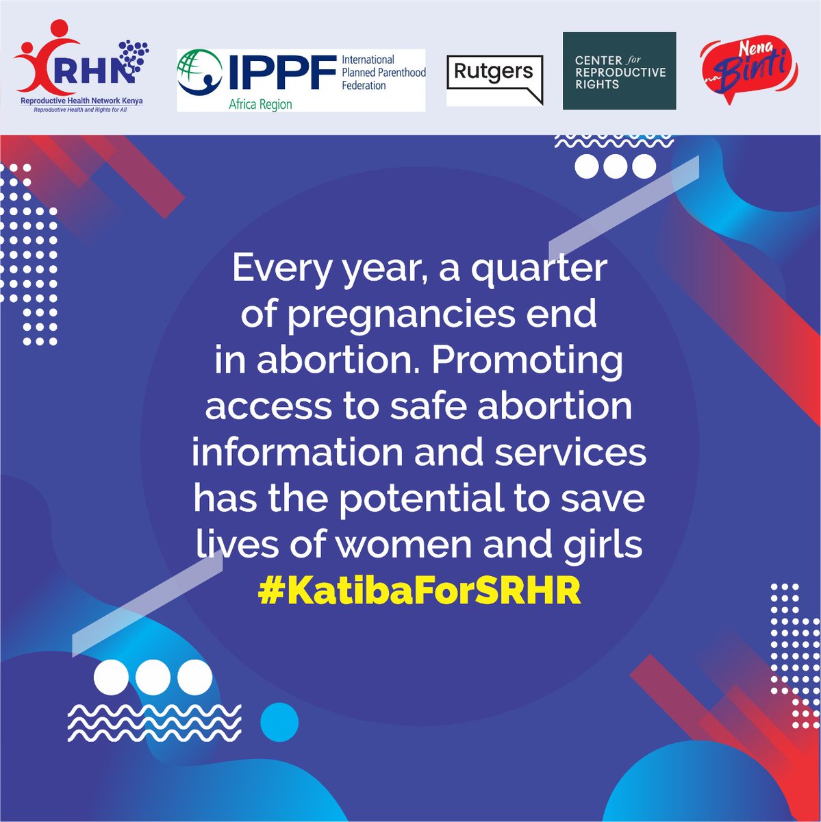 Statistics don't lie; women have always and will Always need abortion services. No woman deserves to die from abortion related complications.
<a href="/MOH_Kenya/">Ministry of Health</a>
<a href="/rhnkorg/">Reproductive Health Network Kenya</a>
<a href="/IPPFAR/">IPPFAR</a>
@Rutgers_INTL
<a href="/ReproRights/">Center for Reproductive Rights</a>
<a href="/Zamara_fdn/">Zamara Foundation</a>
<a href="/YEMKenya/">Youth Empowerment Movement Kenya (YEM Kenya)</a>
<a href="/TICAH_KE/">TICAH_KE</a>
@DSWKenya
#KatibaForSRHR