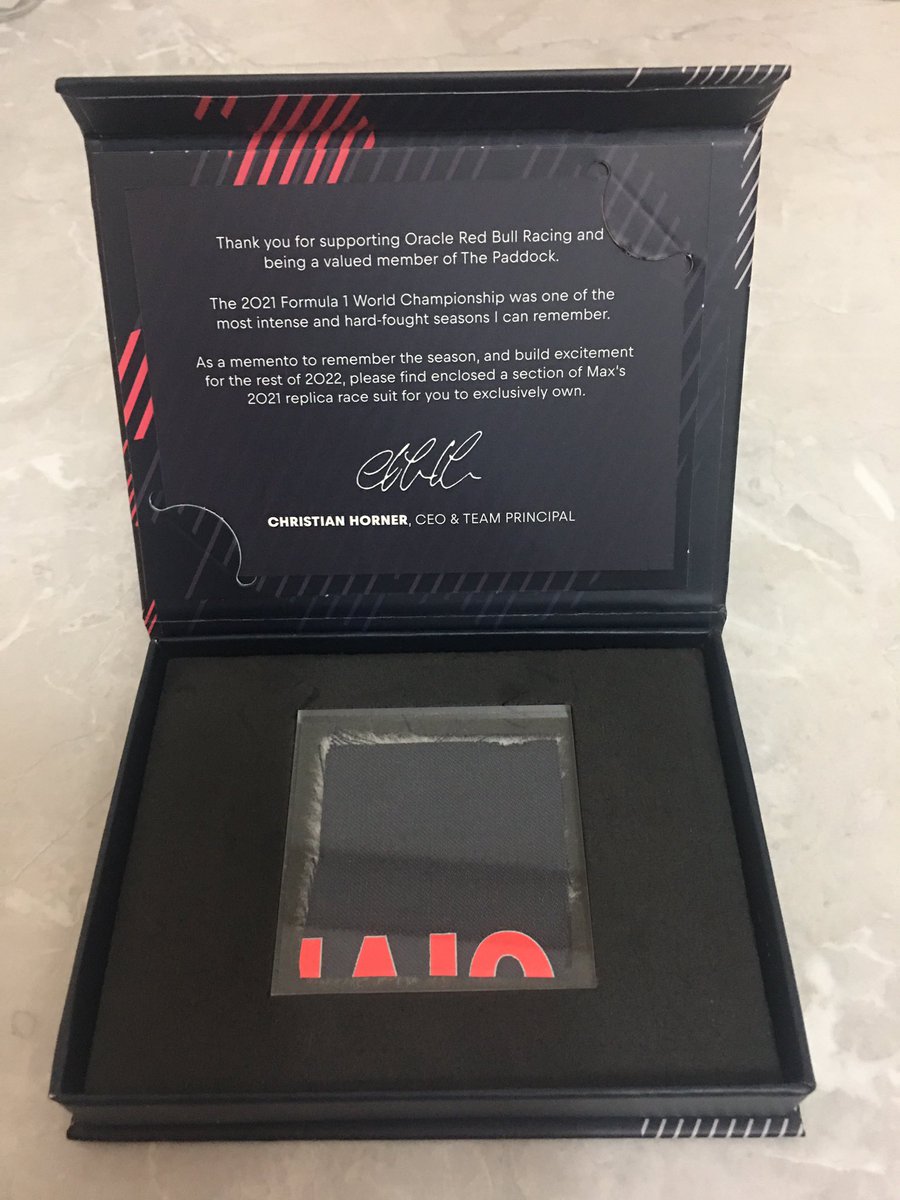 demonfan's tweet photo. Straight to the pool room!! Thank you @redbullracing @Max33Verstappen 😊 https://t.co/dztLHQGxiS