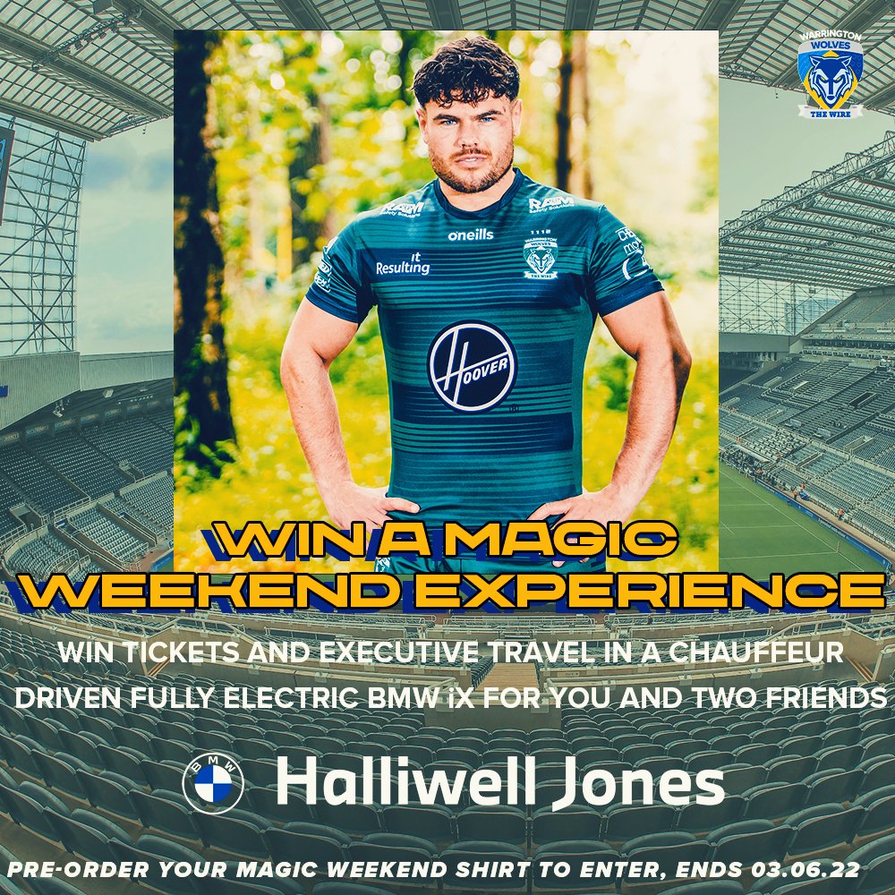 Warrington Wolves (@warringtonrlfc) on Twitter photo 🟢 𝑪𝑶𝑴𝑷𝑬𝑻𝑰𝑻𝑰𝑶𝑵 🟢
Pre-order your Magic Weekend shirt for the chance to win tickets and travel in an electric BMW iX to Newcastle courtesy of <a href="/HALLIWELLJONES/">Halliwell Jones</a>
🔗 bit.ly/WWKit 🟢 𝑪𝑶𝑴𝑷𝑬𝑻𝑰𝑻𝑰𝑶𝑵 🟢
Pre-order your Magic Weekend shirt for the chance to win tickets and travel in an electric BMW iX to Newcastle courtesy of <a href="/HALLIWELLJONES/">Halliwell Jones</a>
🔗 bit.ly/WWKit